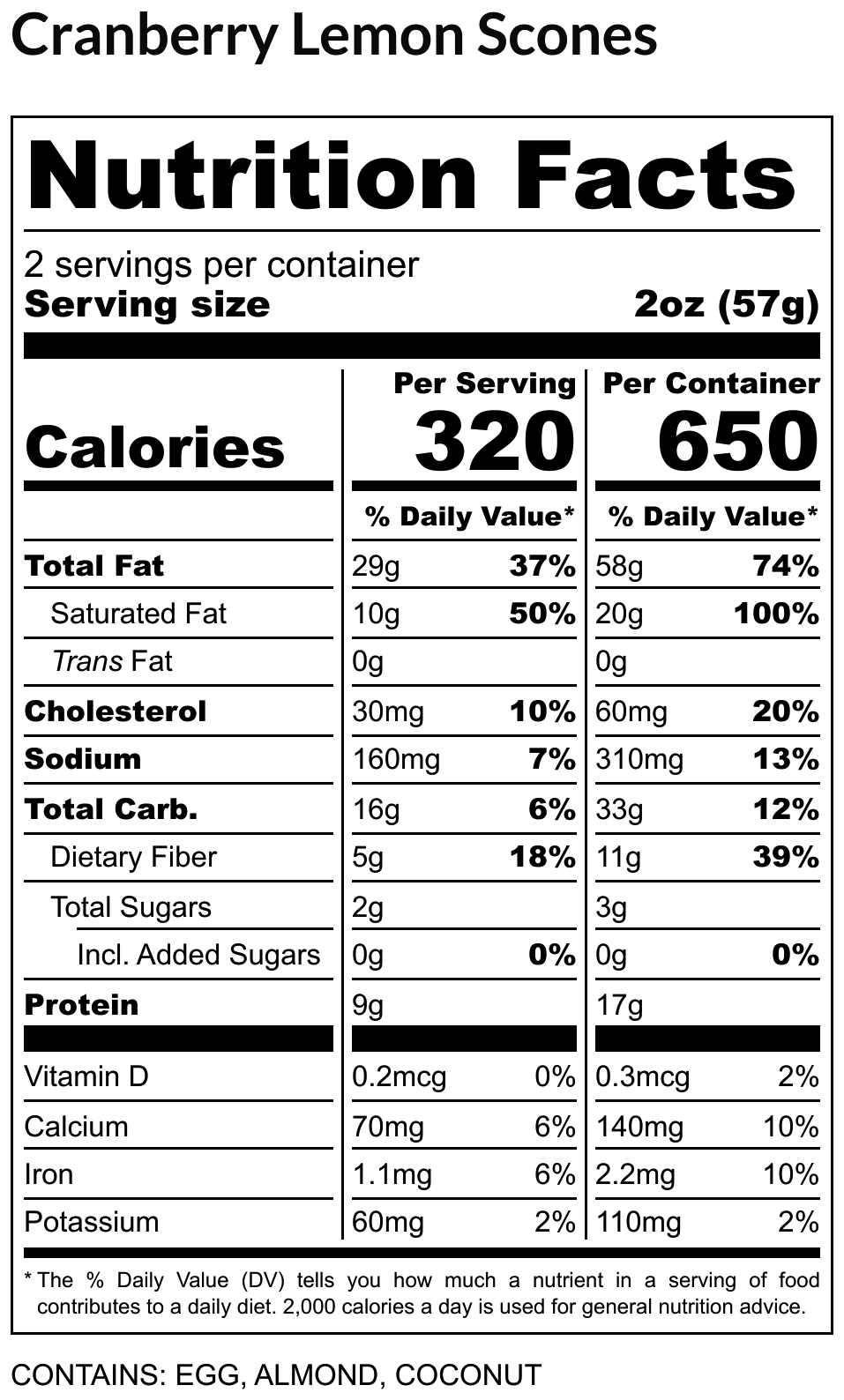 Cranberry Lemon Scones - Organic